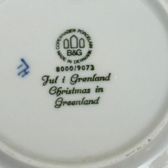 1972 Bing & Grøndahl Copenhagen Christmas Plate Christmas in Greenland Sled Dog - Picture 3 of 3